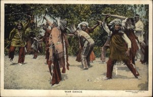 American Indian War Dance Native Americana Vintage Postcard