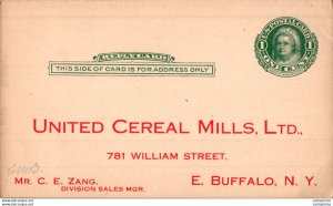 US Postal stationery 1c United Cereal Mills Buffalo NY
