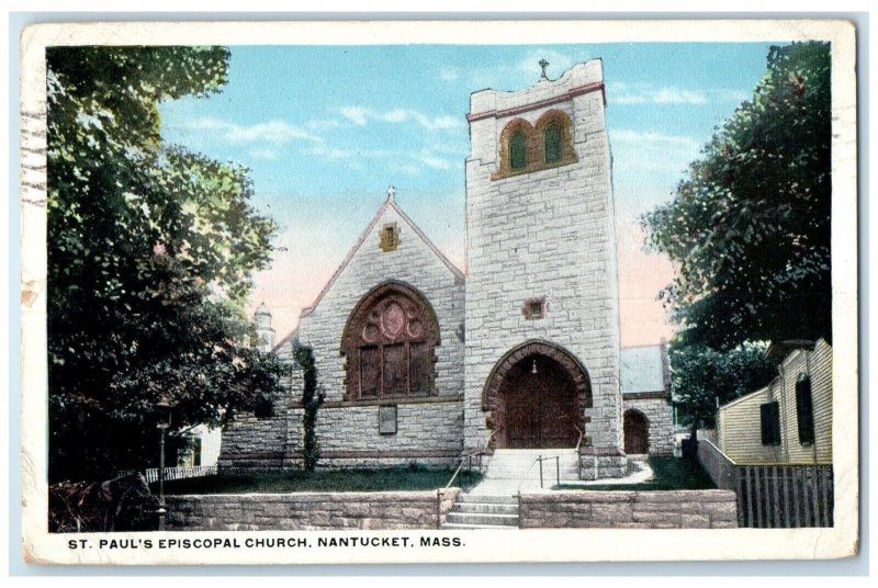 1920 St. Paul's Episcopal Church Chapel Nantucket Massachusetts Vintage Postcard