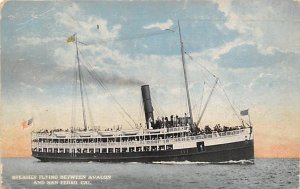 Steamer Plying Ferries & Paddle Wheels Ship 1919 