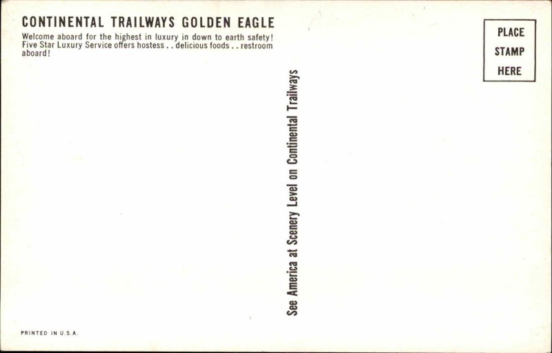 Continental Trailways Bus Golden Eagle - Postcard