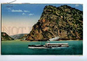 192230 GERMANY LORELEY ship on RHEIN Vintage postcard