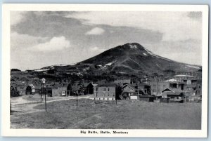 Butte Montana MT Postcard Scenic View Of Big Butte Mountain Houses Vintage