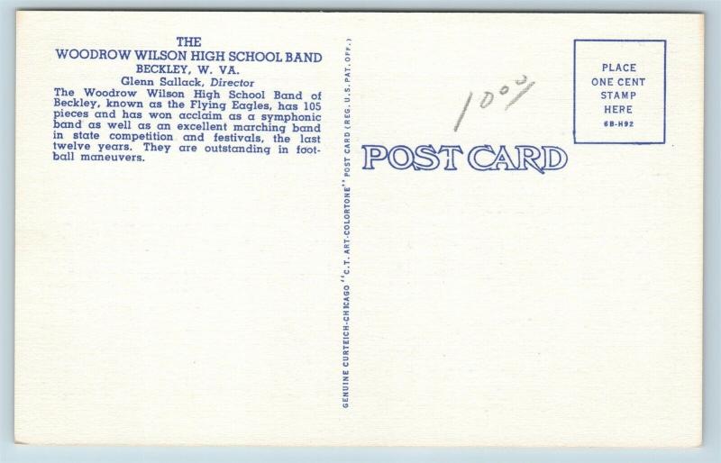  Postcard WV Beckley Woodrow Wilson High School Marching Band c1940s S20