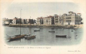 France navigation & sailing topic postcard Saint Jean de Luz sailing vessels