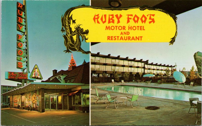 Ruby Foo's Motor Hotel & Restaurant Montreal QC Quebec Unused Postcard H14 