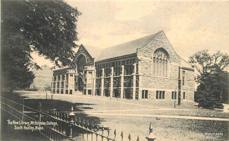 SOUTH HADLEY  MA New Library Mt Holyoke College Scott C-1905 postcard 11141