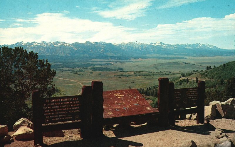 Vintage Postcard Galena Summit and Stanley Basin Sawtooth Mountain Range Idaho