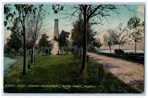 1911 Chief Keokuck Monumen Rand Park Keokuk Iowa IA Antique Posted Postcard