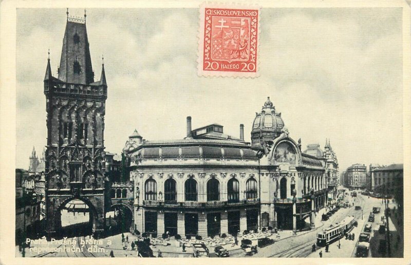 Lot 4 postcards Czech Republic Prague 1934 