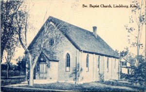 Postcard Sw. Baptist Church in Lindsborg, Kansas~133272