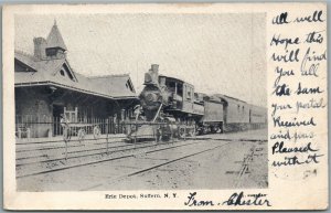 SUFFERN NY RAILROAD STATION RAILWAY DEPOT ANTIQUE POSTCARD