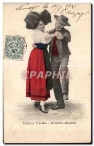 Postcard Old Elsasser Trachten Costmes Alsace Folklore Costume