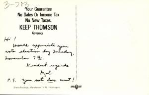 Political - New Hampshire. Keep (Meldrim) Thomson Governor