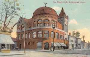 Red Men's Hall, Bridgeport, Connecticut, Early Postcard, Unused