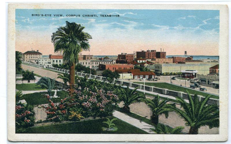 Panorama Corpus Christi Texas 1930s postcard