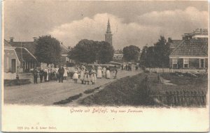 Netherlands Groeten uit Delfzijl Weg Naar Farmsum Vintage Postcard 01.41