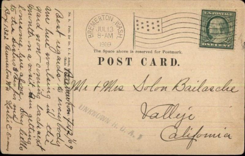 US Navy Battleship USS New York Bremerton WA Navy Yard c1910 Postcard