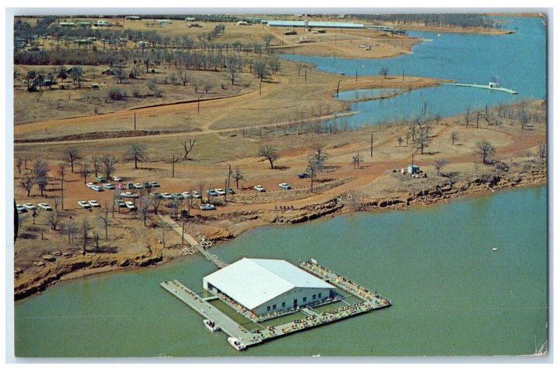 1964 Aerial View Lake Lake Park Downtown Air Lewisville Dallas Texas TX Postcard