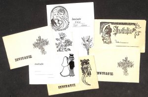 Lot of 8 wedding invitations Romania `80s