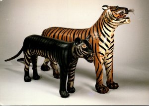 Brooklyn Museum Of Art Gray and Orange Tigers Painted Wood Augustus Aaron Wilson