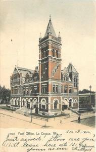 1906 Post Office La Crosse Wisconsin undivided Rotograph postcard 2643