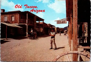 VINTAGE CONTINENTAL SIZE POSTCARD U.S MARSHAL OLD TUCSON ARIZONA