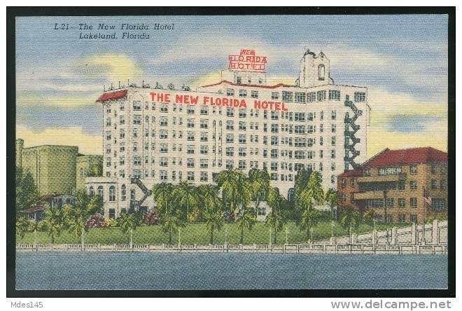 The New Florida Hotel  Lakeland FL Unused Curteich Linen Postcard 1952