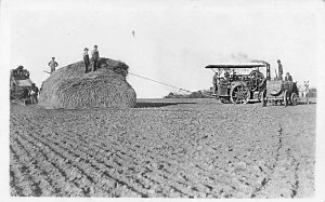 Mellette County SD Steam Tractor Men & Other Equipment, Real Photo Postcard