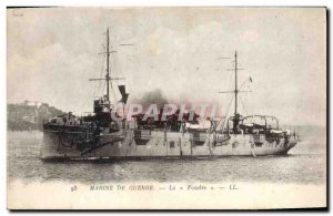 Old Postcard The Lightning War Ship