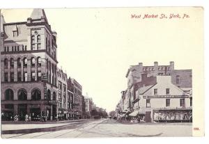 York PA West Market St. Rupp Schmidt Building Vntg Postcard