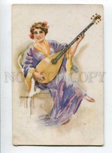 3060410 BELLE Lady MUSICIAN w/ MANDOLIN by USABAL Vintage PC