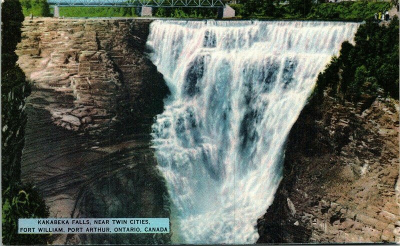 Kakabeka Falls Fort William Port Arthur Ontario Canada VTG Postcard Valentine 