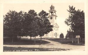 New London New Hampshire Church Street View Real Photo Antique Postcard K15682 