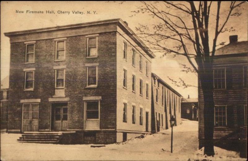 Cherry Valley NY New Firemens Hall Fire Station c1910 Postcard