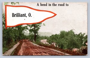 J97/ Brilliant Ohio Postcard c1910 Bewnd in the Road Greetings  315