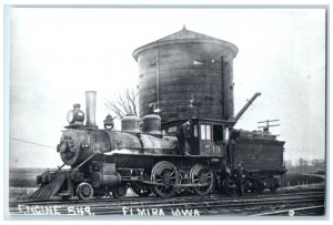 c1960 Engine Elmira Rock Island Iowa IA Train Depot Station RPPC Photo Postcard