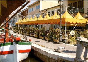 Milan, Italy  CORSO GARIBALDI  Waterfront Outdoor Cafe/Boats  4X6 Postcard