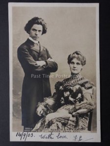 Jan Kubelik & His Fiancee Countess Csaky Szell c1903 by Rotary Photo No.2522C