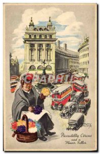 Old Postcard London Piccadilly Circus and the Hoer Siller