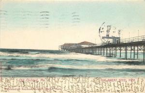 1905 Old Orchard Maine Great Steel Pier hand colored undivided postcard 1584