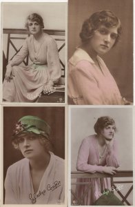 Gladys Cooper In Pink Dresses 4x Real Photo incl WW1 Postcard s