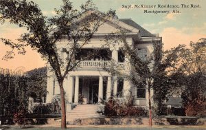 SUPT. McKINNEY RESIDENCE THE REST MONTGOMERY ALABAMA POSTCARD (c.1910)