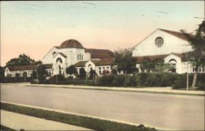 Stanford University CA Woman's Gym Hand Colored Postcard