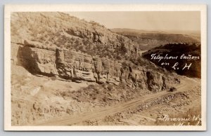 Laramie WY Wyoming RPPC Telephone Canon On Lincoln Hwy Real Photo Postcard B32