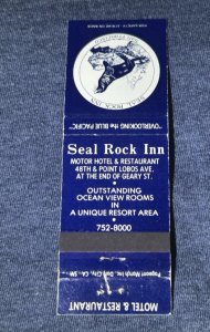 Vintage Matchbook Cover Seal Rock Inn San Francisco, California MB119