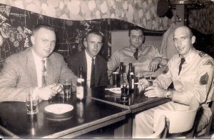 RPPC US Soldiers in Bar w Civilians, GI, Germany, Coca Cola, Cold War Post 1945