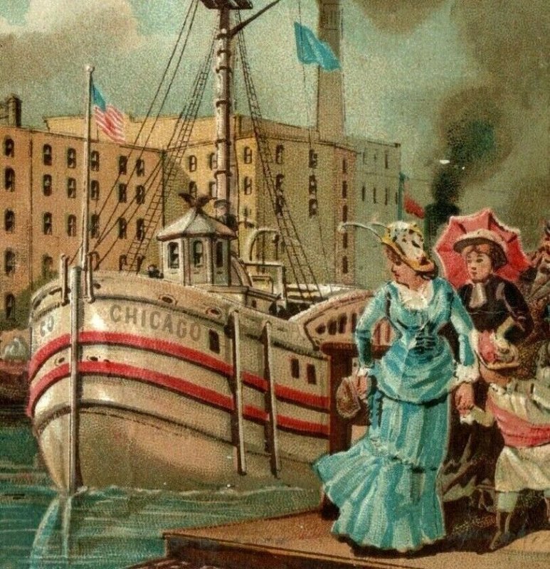 1880s American Family Soap James S Kirk Chicago Docks Shipyard Scene P230