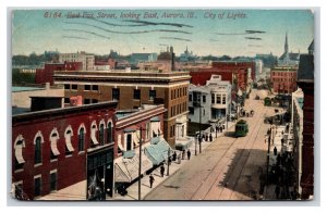 East Fox Street View Aurora Illinois IL DB Postcard Y5