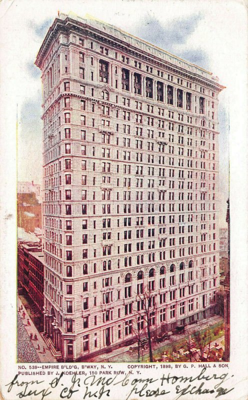 Empire Building,Broadway, New York City, N.Y., Early Postcard, Used in 1906